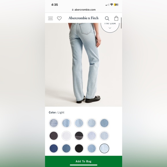 23/000 Long A&F 90s straight Ultra High Rise Curve Love Jeans - Picture 4 of 6